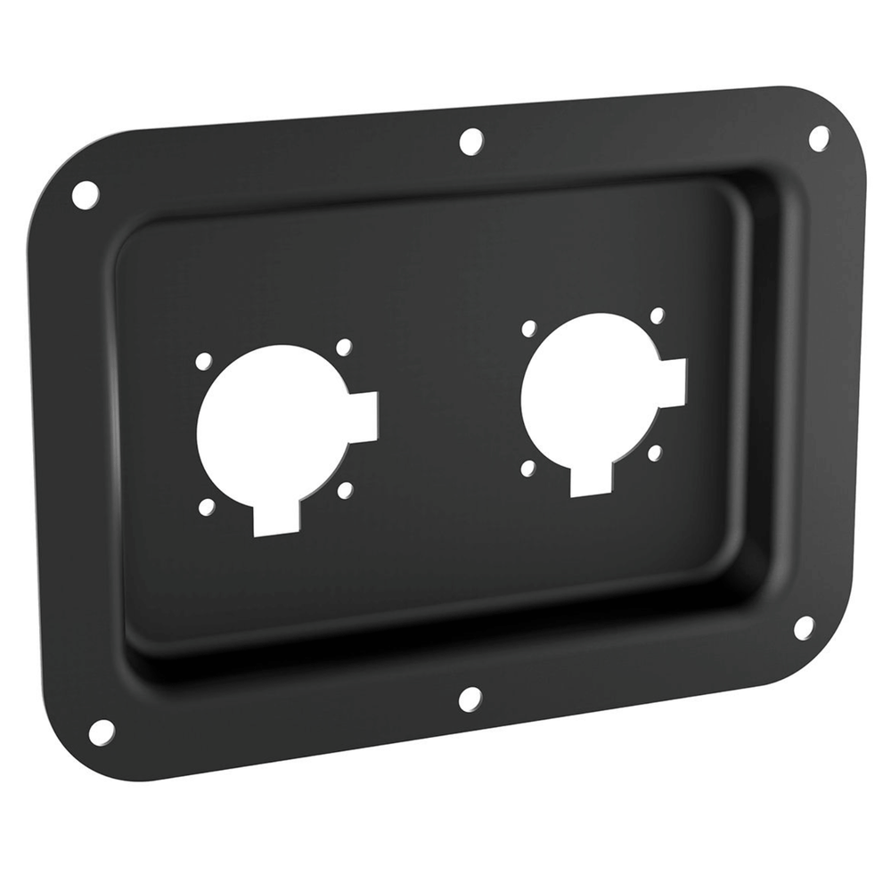 Penn Elcom D028K large black dish punched for 2 G-Series Speakon connectors