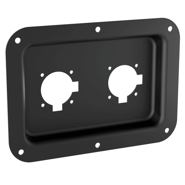 Penn Elcom D028K large black dish punched for 2 G-Series Speakon connectors