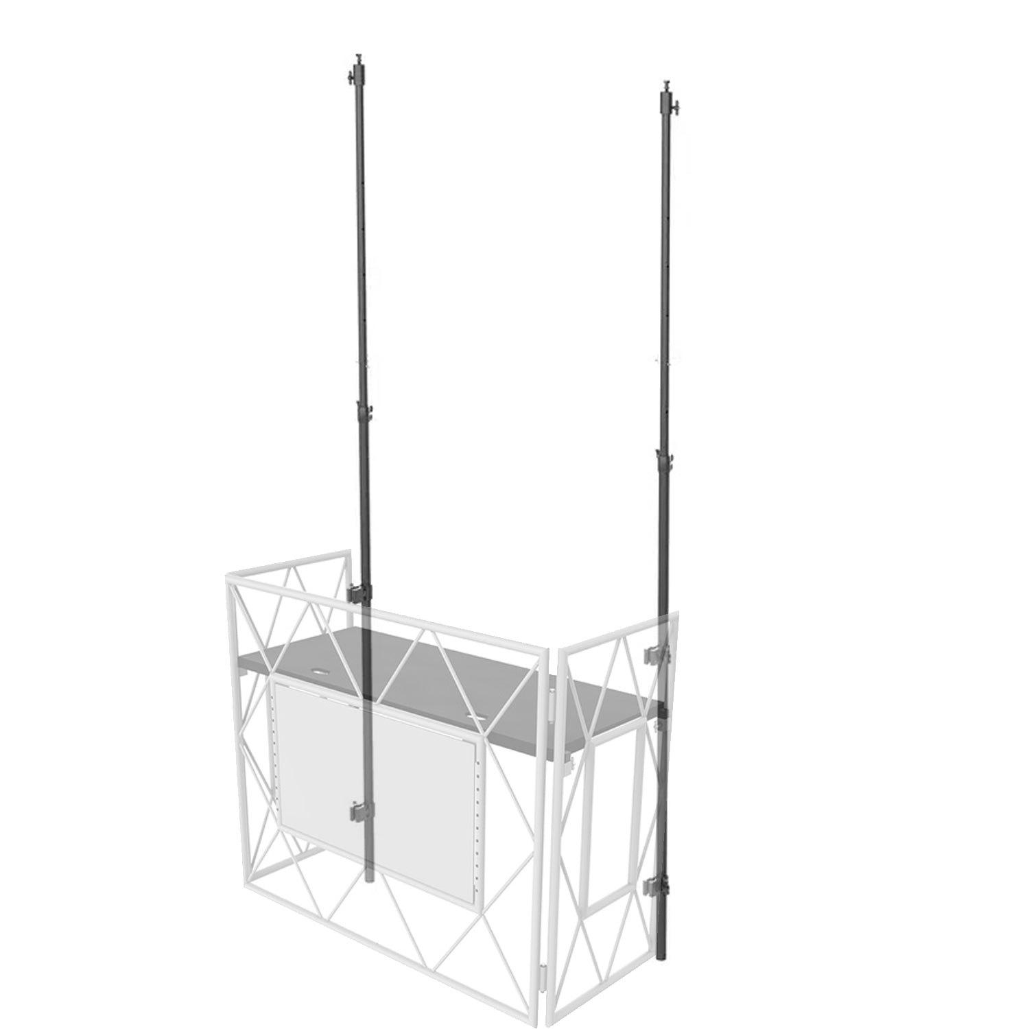 Ultimax DJ Booth Pole Kit Black with Top Hats for Truss Booth