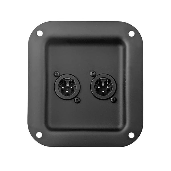 Penn Elcom D0947-K-MX Small Black Recessed Dish with 2 x XLR 3 Pin Male Chassis DLX