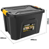 Tool Lab Heavy Duty 40L Storage Box with Clip on Lid For Garage