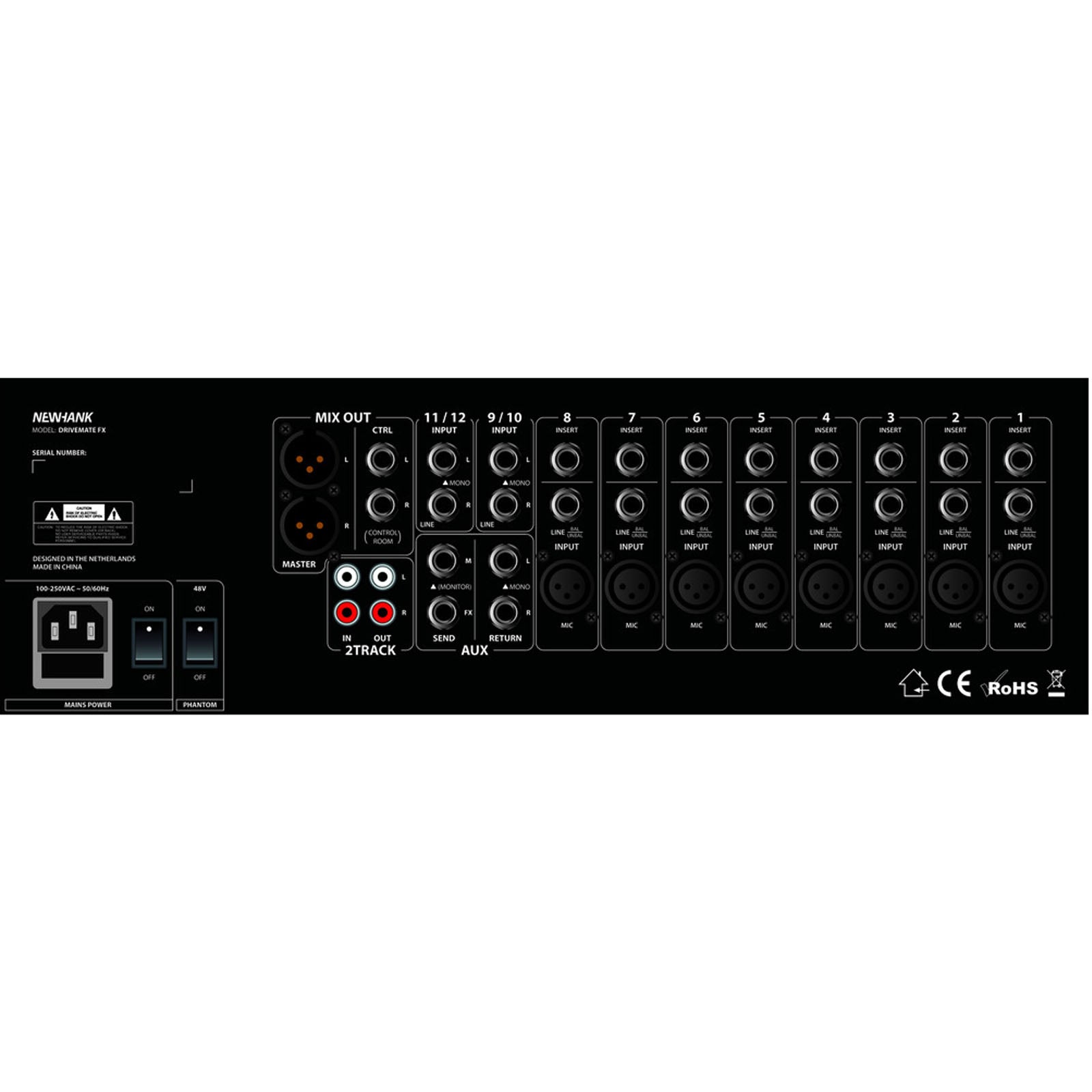 Newhank Drivemate FX 12 Channel 19" Rack Mountable Mixer with FX