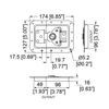 Penn Elcom butterfly latch deep dish for flight case hardware