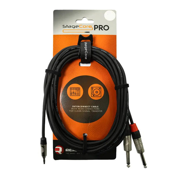 StageCore Pro 5m Twin Mono Jack to 3.5mm Cable with Rean Connectors