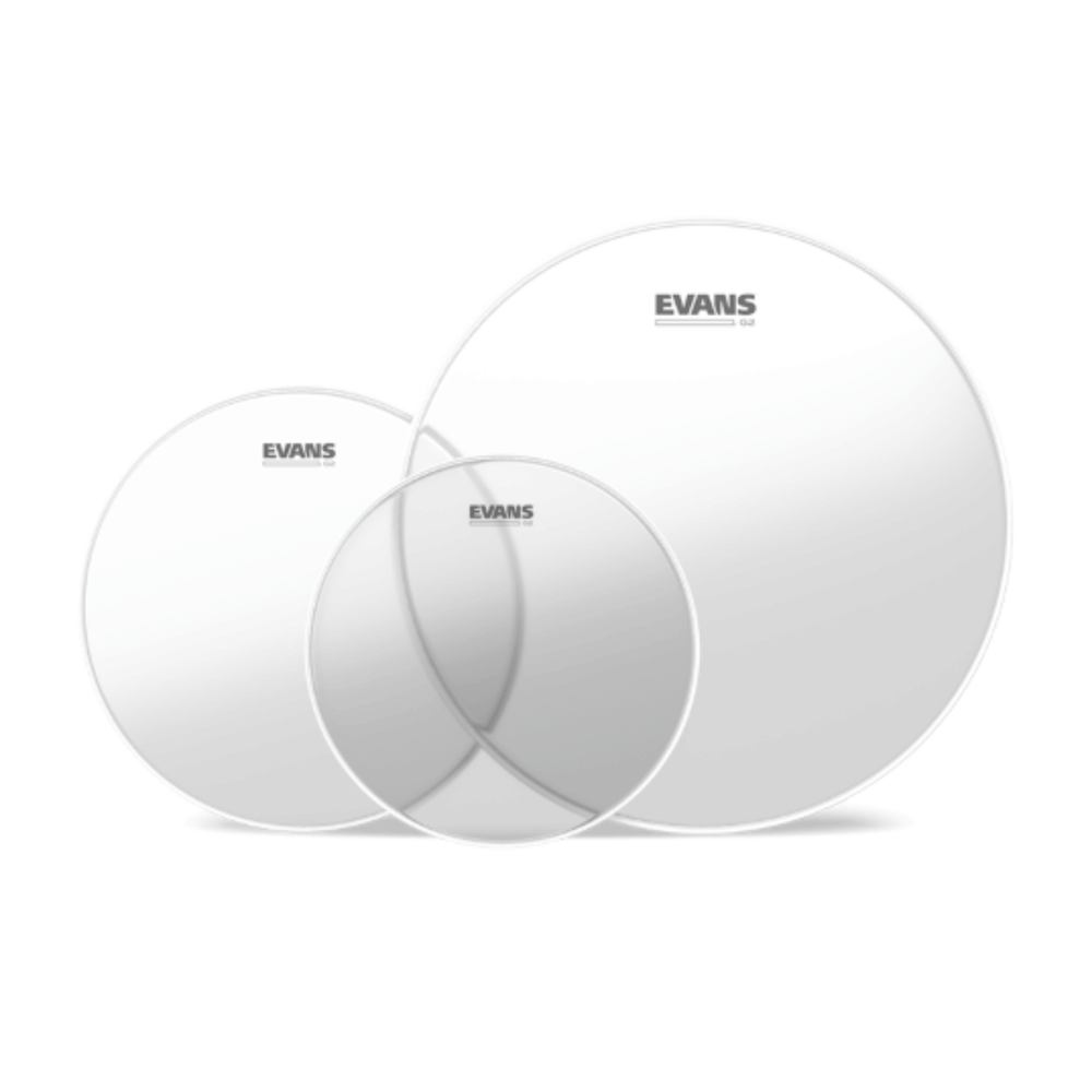 Evans G2 Clear tom drum head pack 10 12 16 inch ETP-G2CLR-R
