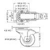 Penn Elcom W9000-AUTO 100mm Heavy Duty Braked Swivel Automatic Castor  Blue Wheel