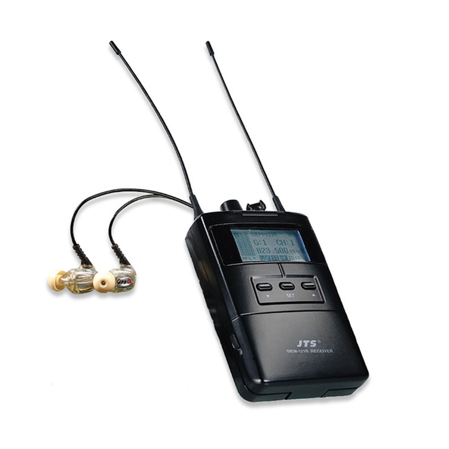 JTS SIEM-121T/SIEM-121R + IE-1 UHF PLL Single Channel Antenna Diversity IEM System