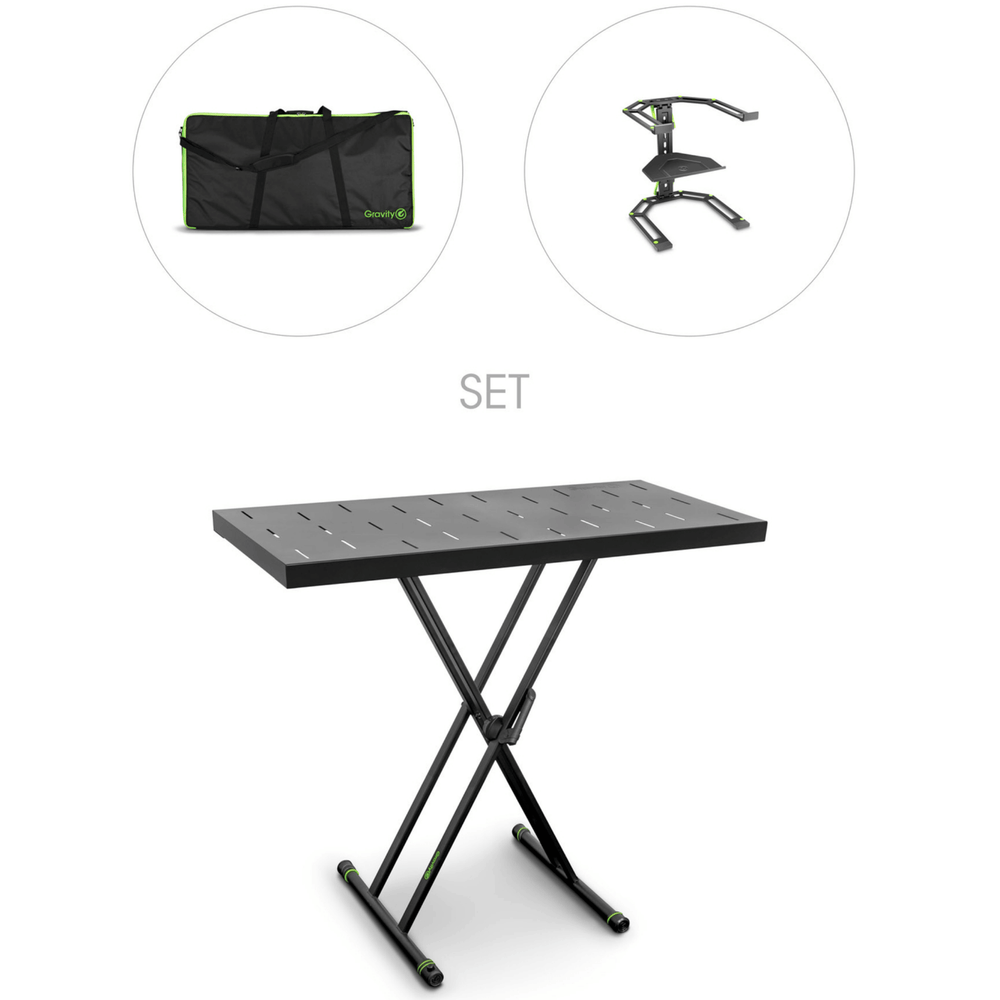Gravity KSX 2 RD SET 2 keyboard stand with desk, laptop stand and transport bag