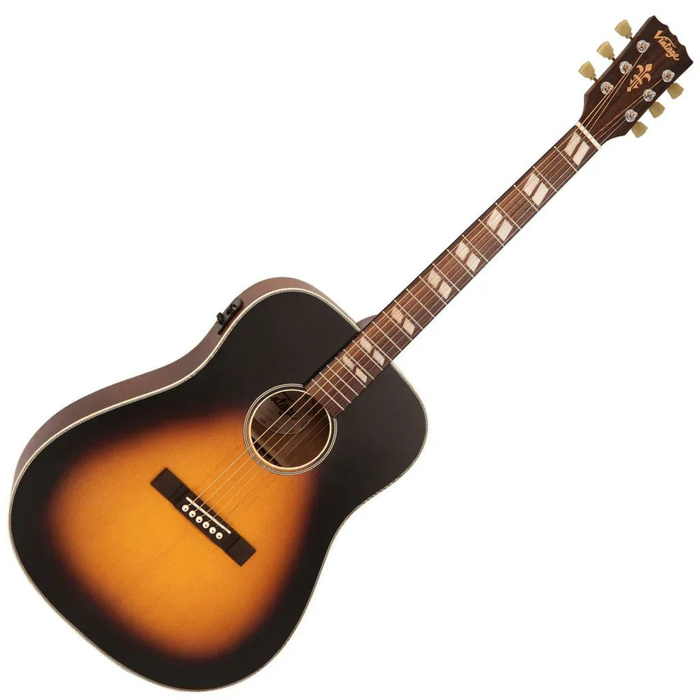 Vintage Historic Series 'Dreadnought' Electro - Acoustic Guitar Vintage Sunburst