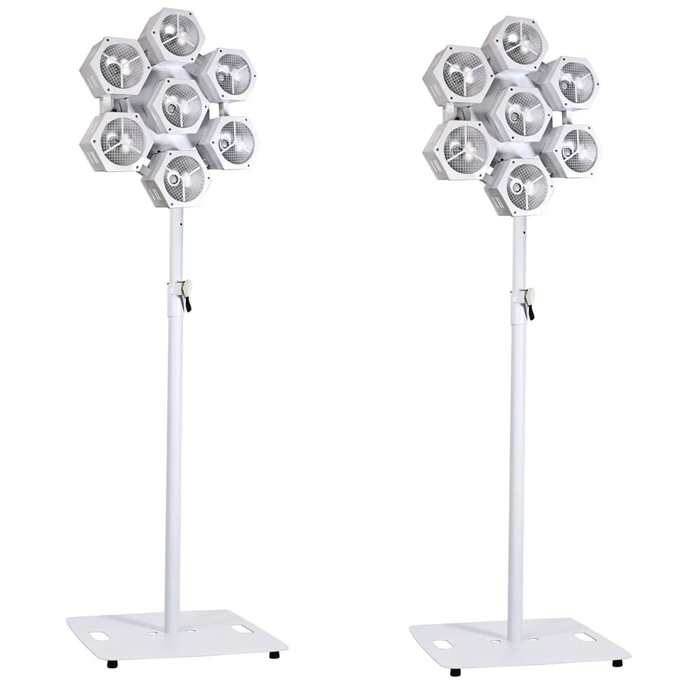 2 x Citronic CosmoPAR White 7x40W COB LED RGBW PAR Light with Stands