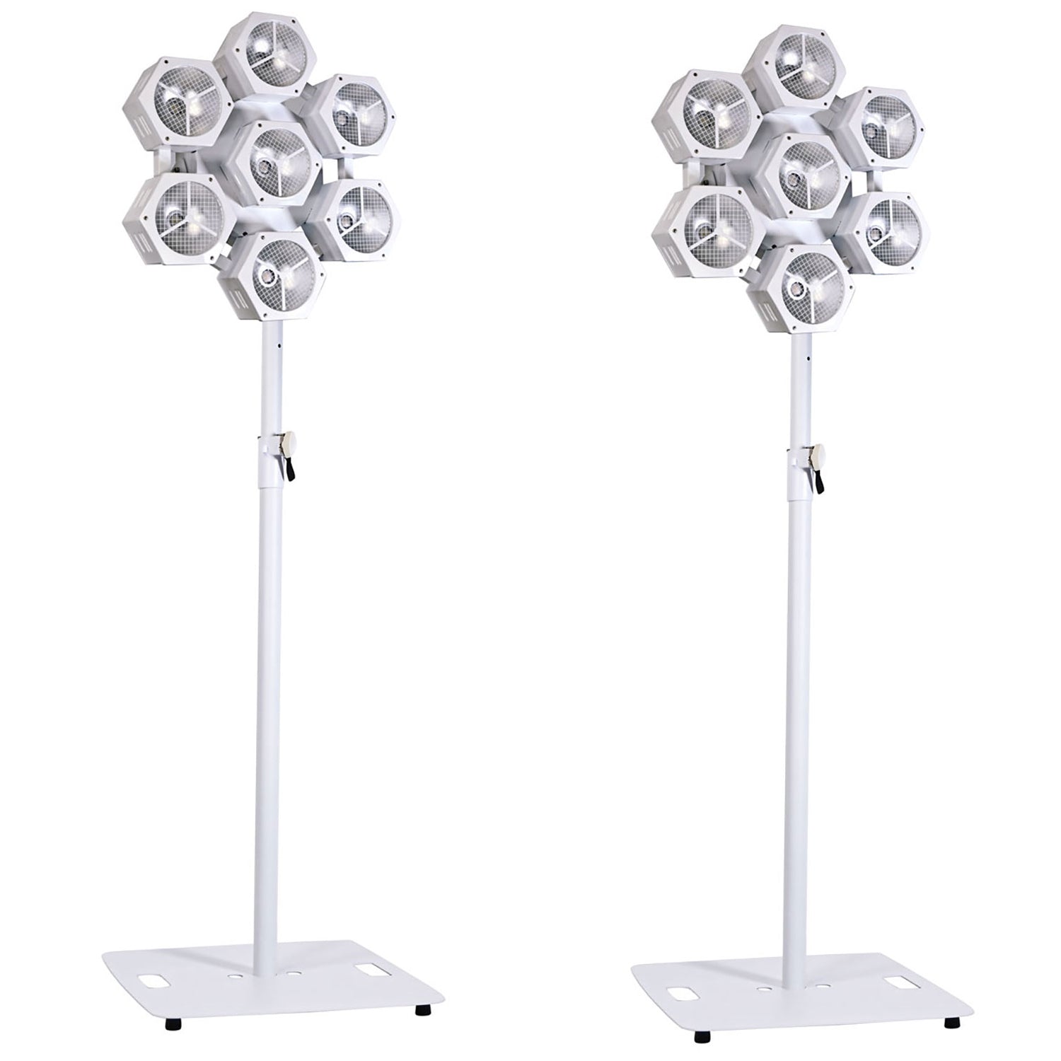 2 x Citronic CosmoPAR White 7x40W COB LED RGBW PAR Light with Stands