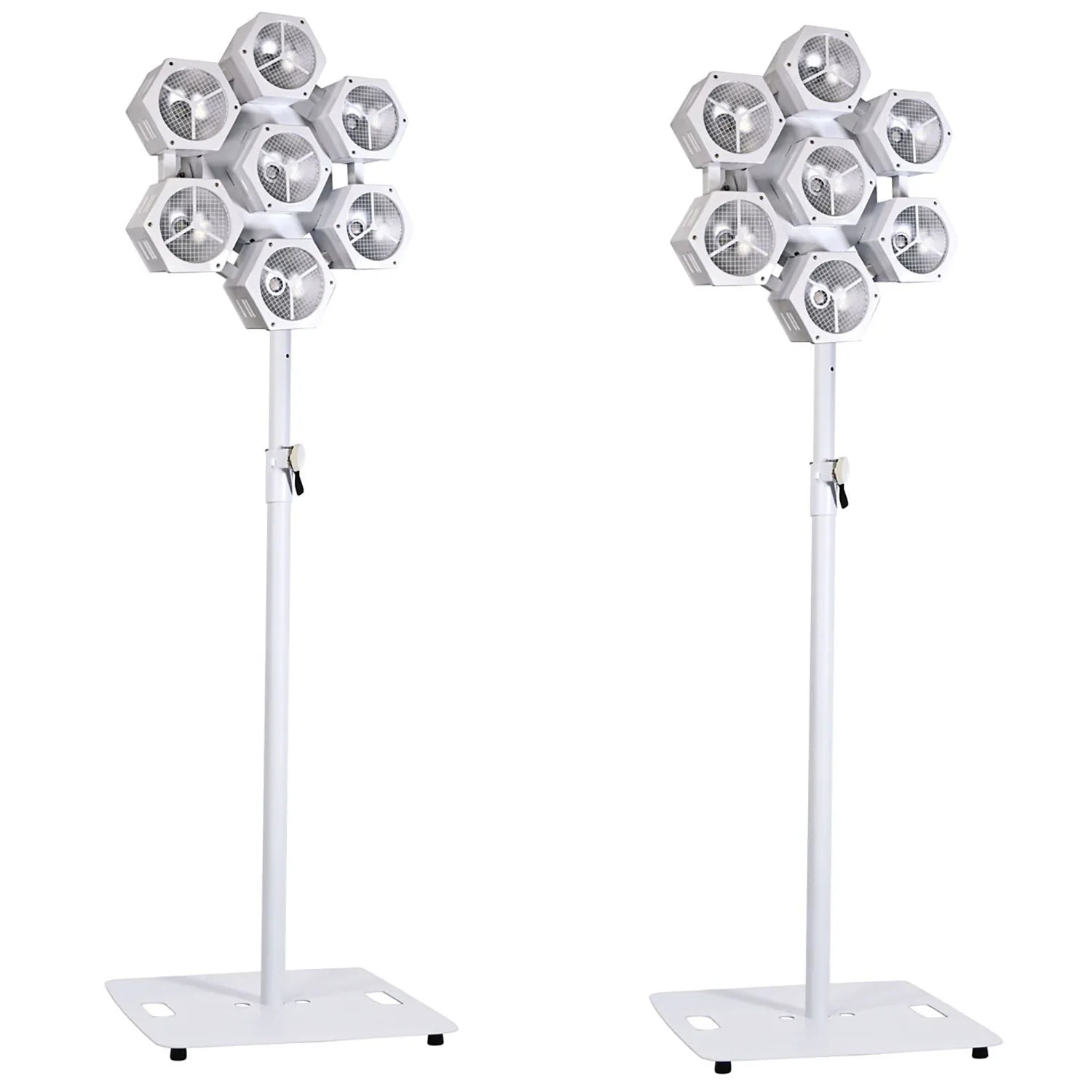 2 x Citronic CosmoPAR White 7x40W COB LED RGBW PAR Light with Stands