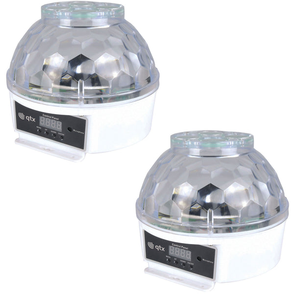 2 x QTX Crystal Blaze tabletop LED light effects with GOBOs on display