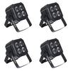 Set of 4 Algam Lighting MINIPAR46-QUAD compact RGBW LED par cans with 4×6W LEDs