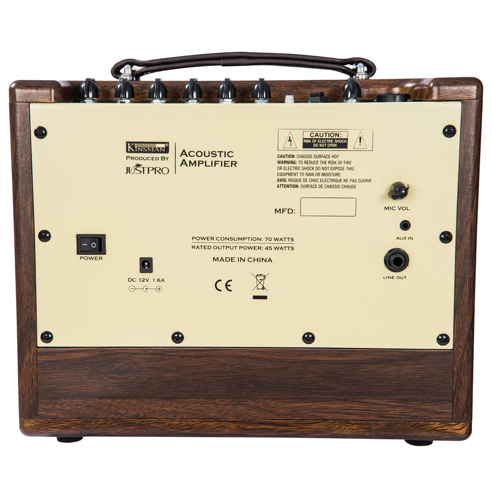 Kinsman KAA45 Kinsman 45w Acoustic Amp Mains Battery Power With Bluetooth Wood