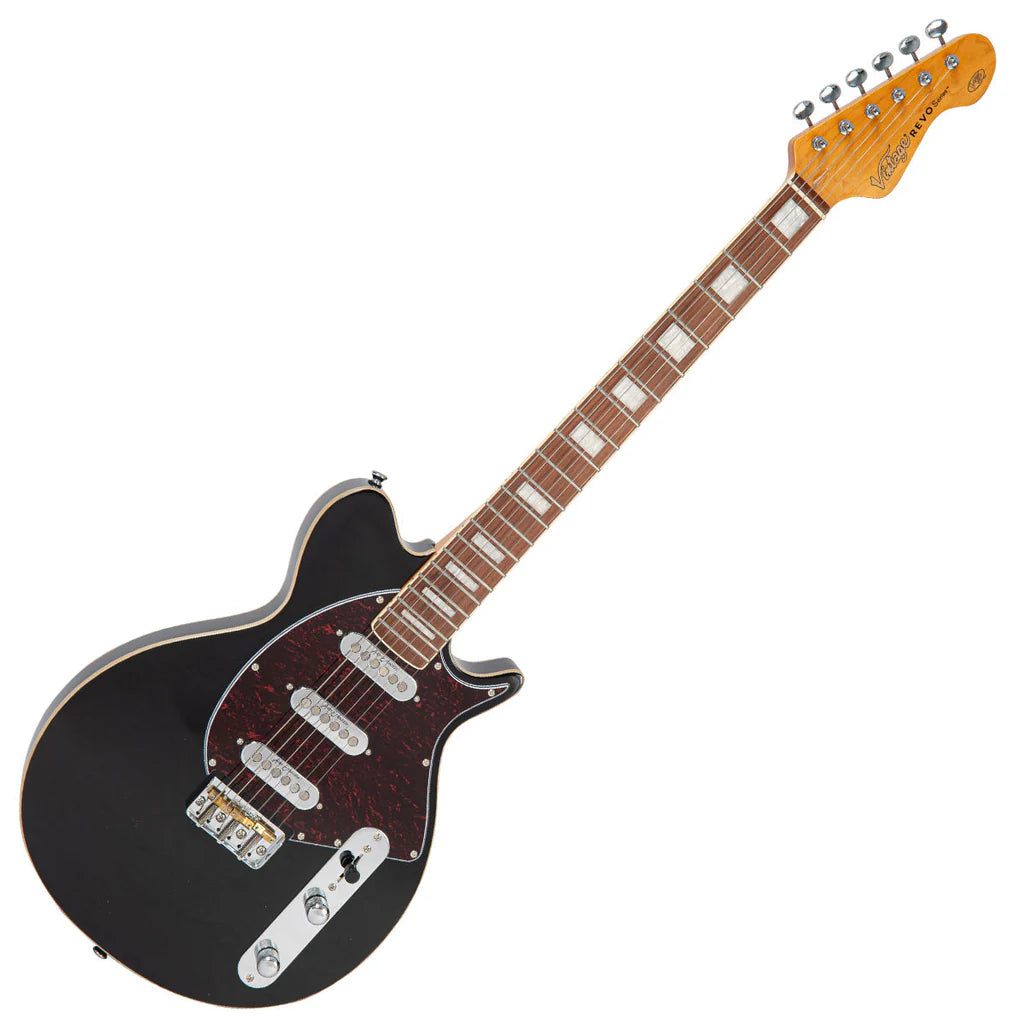 Vintage REVO Series 'Vision' Electric Guitar Boulevard Black