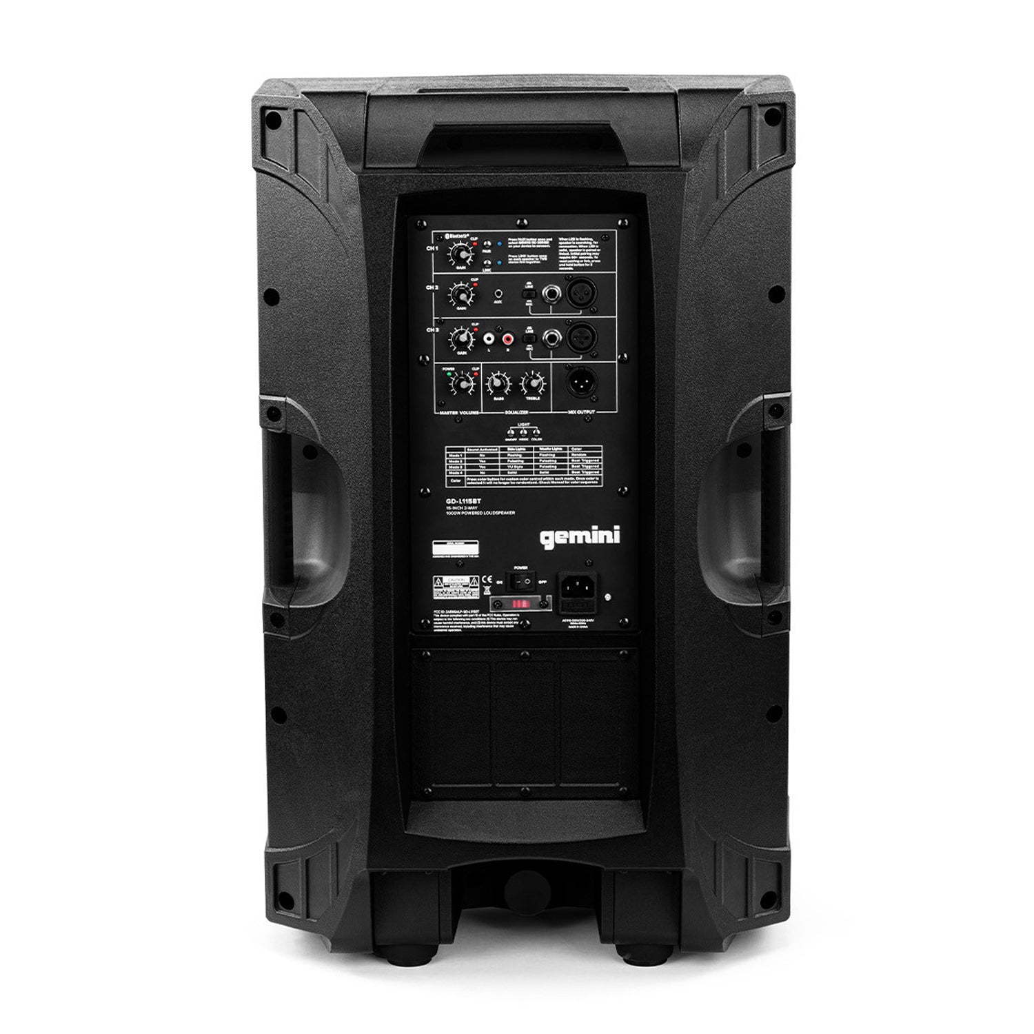 Gemini GD-L115BT 15" 1000w Active LED Loudspeaker Bluetooth