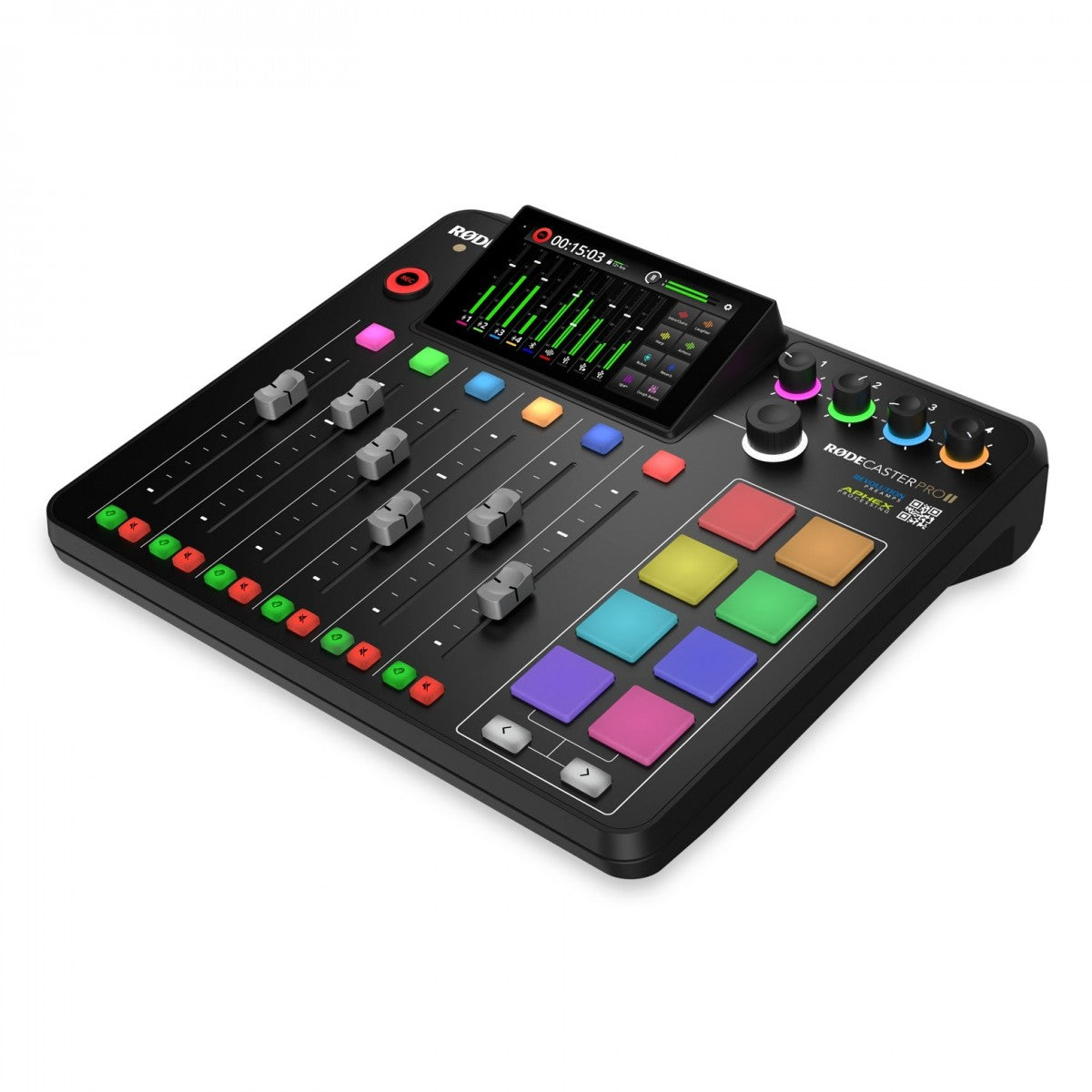 RØDECaster Pro II professional audio production studio with multitrack recording and live streaming capabilities