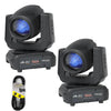 2 x Algam Lighting MB80 80W LED Beam Moving Head with DMX Cable