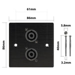 Eagle 2 x Four Pole Speaker Socket Wall Plate Metal