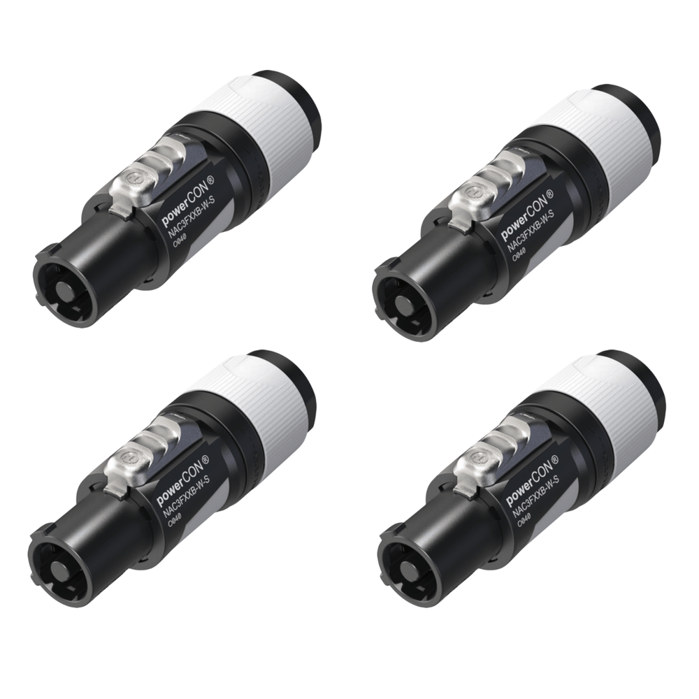 4 x Neutrik NAC3FXXB-W-S Grey Powercon Connectors