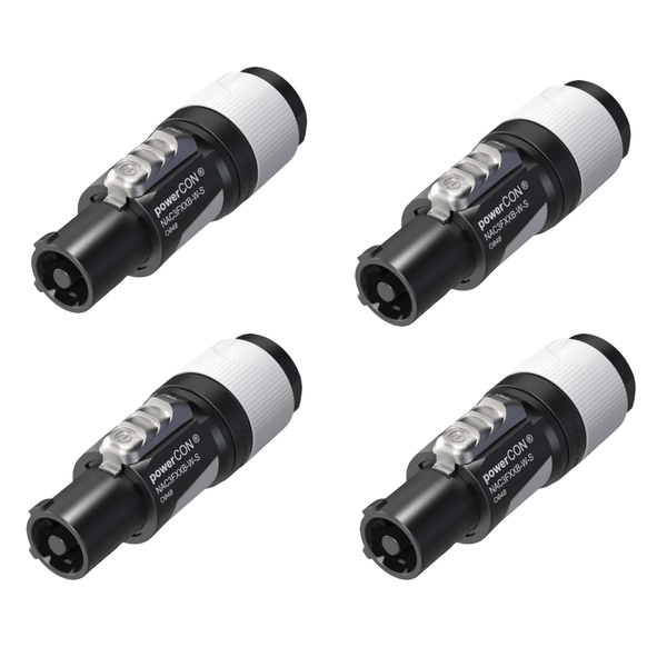 4 x Neutrik NAC3FXXB-W-S Grey Powercon Connectors