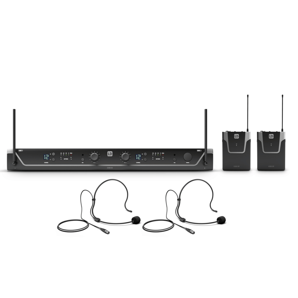 LD Systems U308 BPH 2 dual wireless microphone system with bodypacks