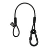Pack of 4 Equinox 35cm black stainless steel safety wires with screw-lock carabiner hooks