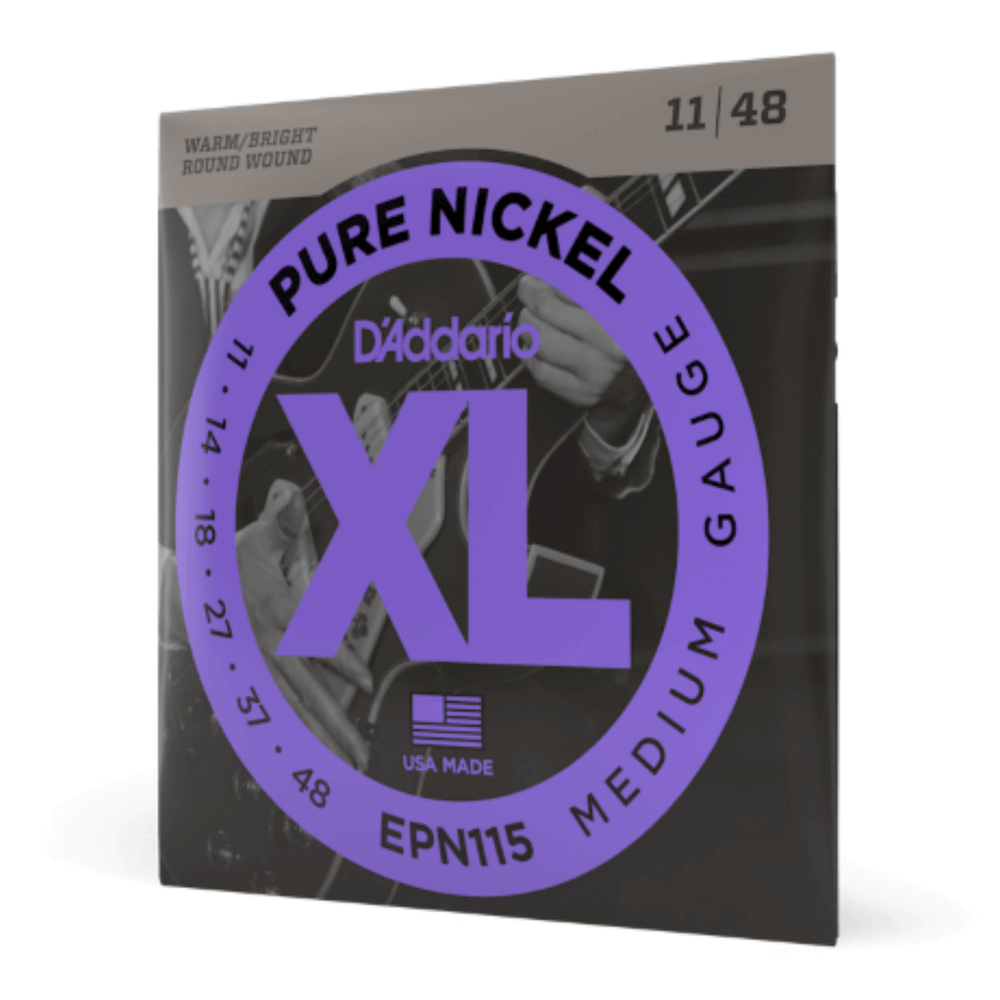D'Addario EPN115 XL Pure Nickel 11-48 Medium electric guitar strings