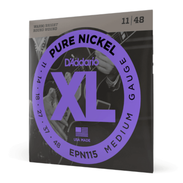 D'Addario EPN115 XL Pure Nickel 11-48 Medium electric guitar strings