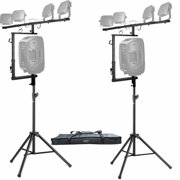 2 x Stagg SPS2LIS T-Bar Lighting Extension for Speaker Stands with Speaker Stands