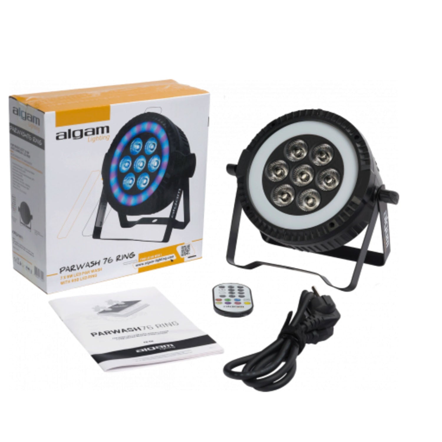 Algam Lighting PARWASH76-RING  7 x 6W LED PAR Wash with RGB LED Ring
