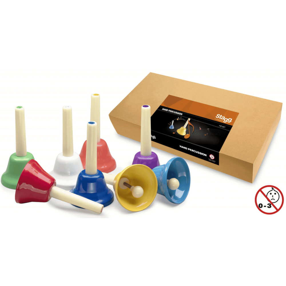 Stagg 8 Note Handbell Set Colour Coded