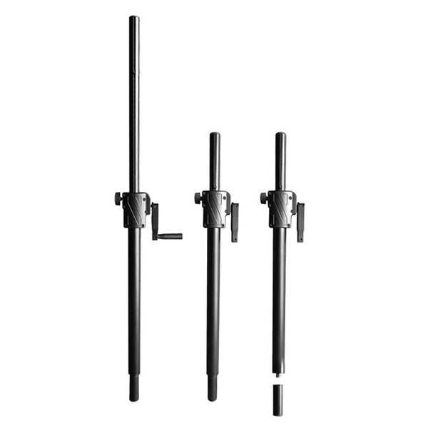 Ultimax Black UTX 218 speaker winch pole, 35mm and M20 thread, heavy-duty adjustable pole for secure speaker mountin