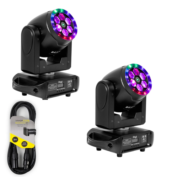 2 x Stagg SPECTER 90 moving heads with flower effect and green laser