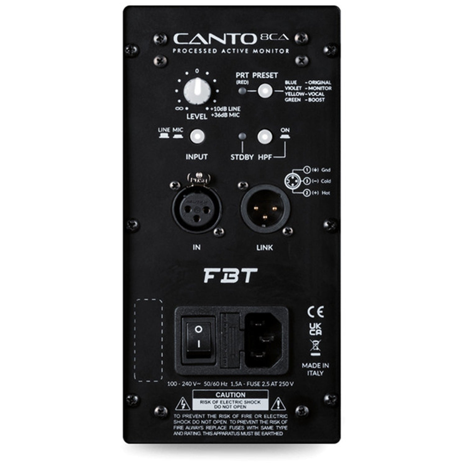 FBT Canto 8CA 8" White 600w 2-Way Coaxial Active Speaker