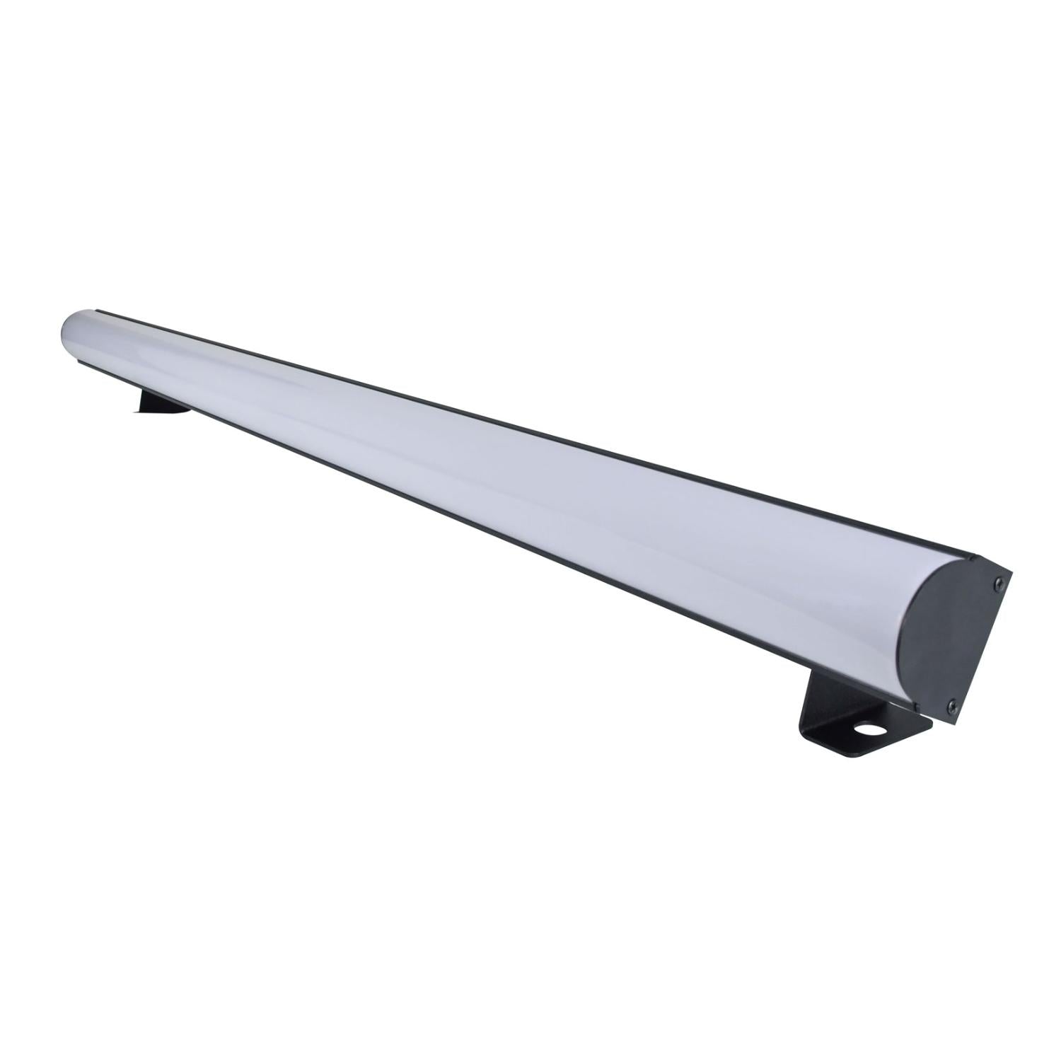 Side view of QTX Pixelator Pixel 144 RGB effects bar mounted on truss
