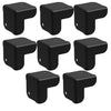 8 x Penn Elcom Black Metal Cabinet Corner 2 Led 5mm Radius