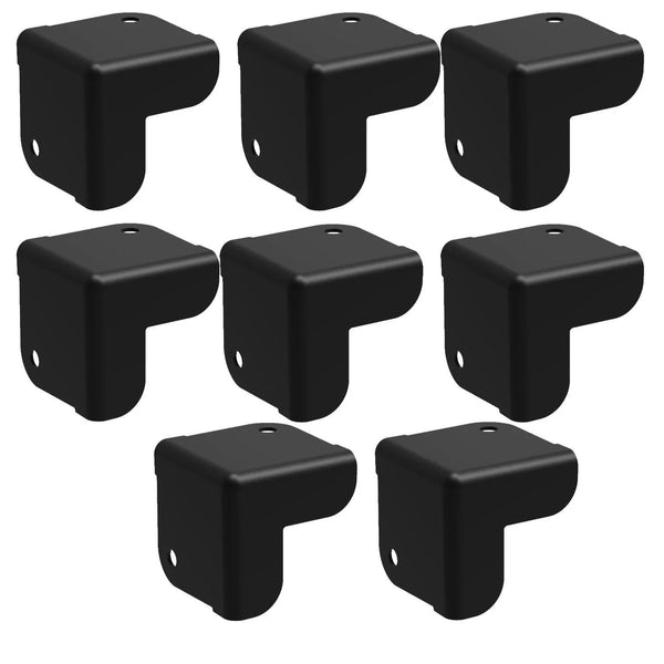 8 x Penn Elcom Black Metal Cabinet Corner 2 Led 5mm Radius - DY Pro Audio