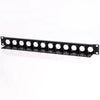 Penn Elcom 1U Rack Panel Punched for 12 x D - Series Connectors with Cable Support