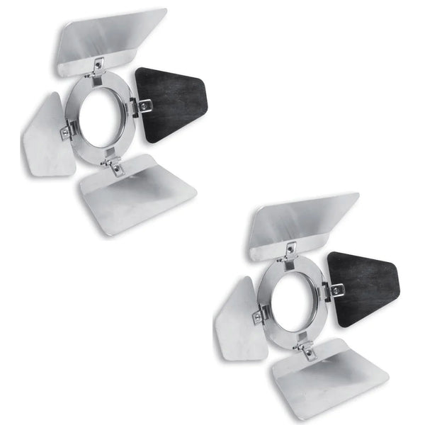 2 x Pulse Chrome Par 16 Birdie Barn Doors Alloy Polished