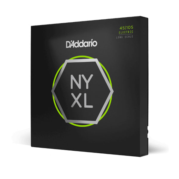 D'Addario NYXL45105 Long Scale Light Top, Med Bottom, 45-105 Bass Guitar Strings
