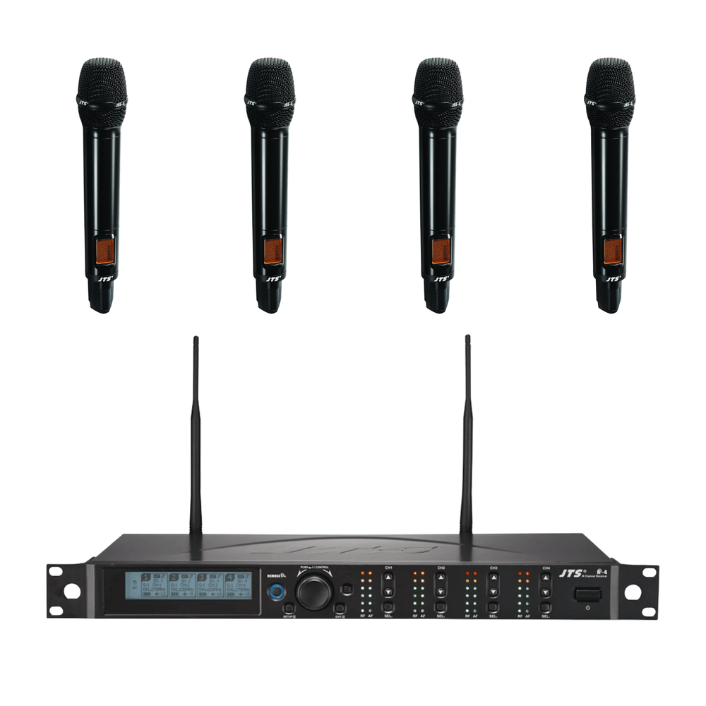 JTS R4 4 Way Handheld Wireless Microphone Bundle