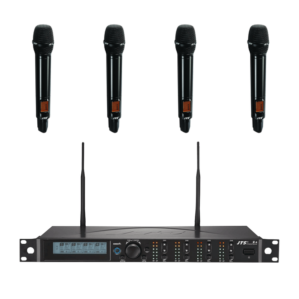JTS R4 4 Way Handheld Wireless Microphone Bundle