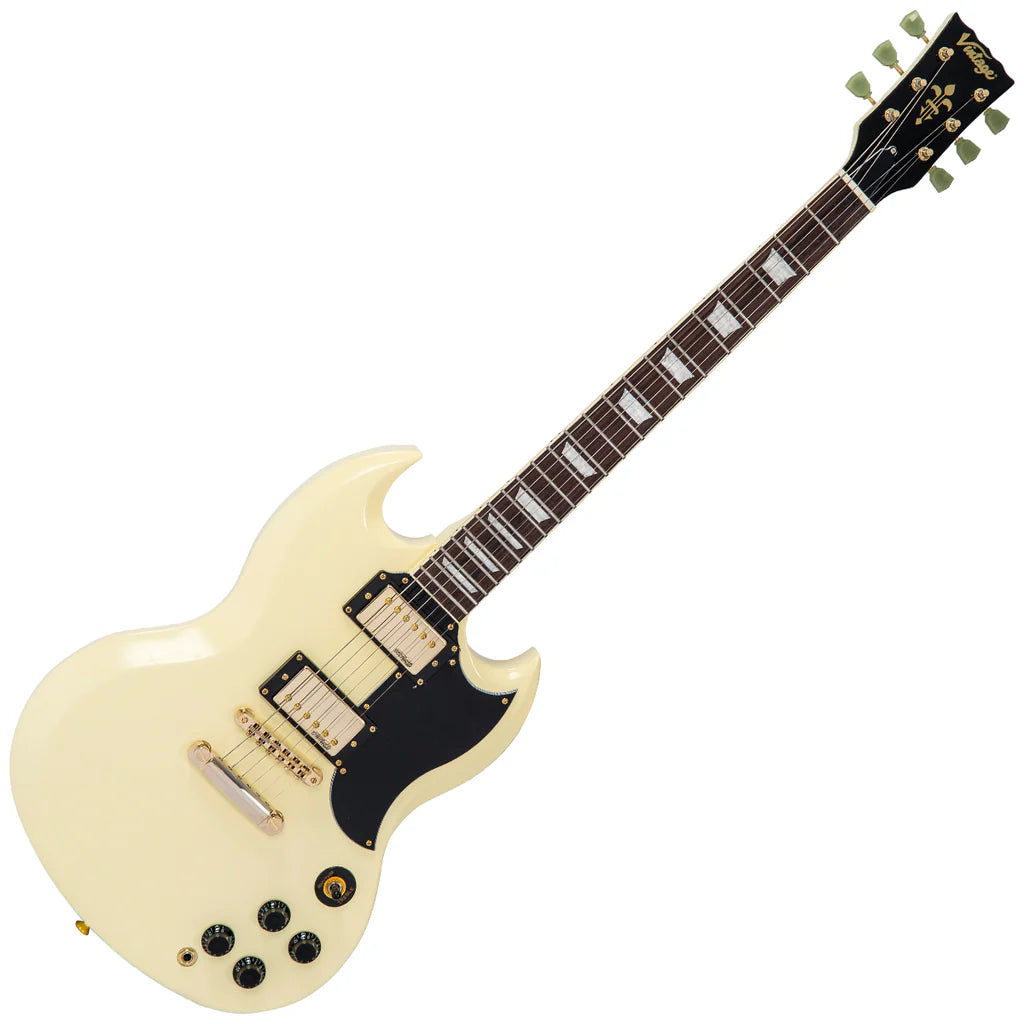 Vintage VS6 ReIssued Electric Guitar Vintage White/Gold Hardware