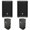 2 X Electro-Voice ZLX8P-G2 8" Active PA Speaker With Bags