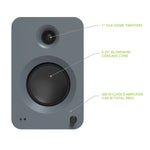 Kanto REN 200W Powered Bookshelf Speakers with HDMI ARC (Matte Grey)