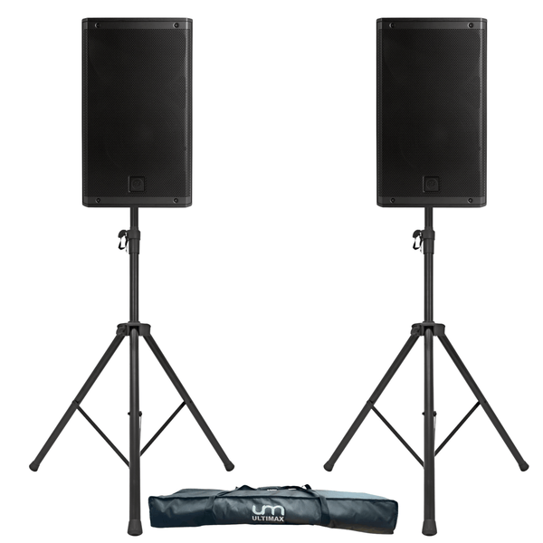 2 x RCF ART 910-A 10" 2100W Active Speakers With Stands