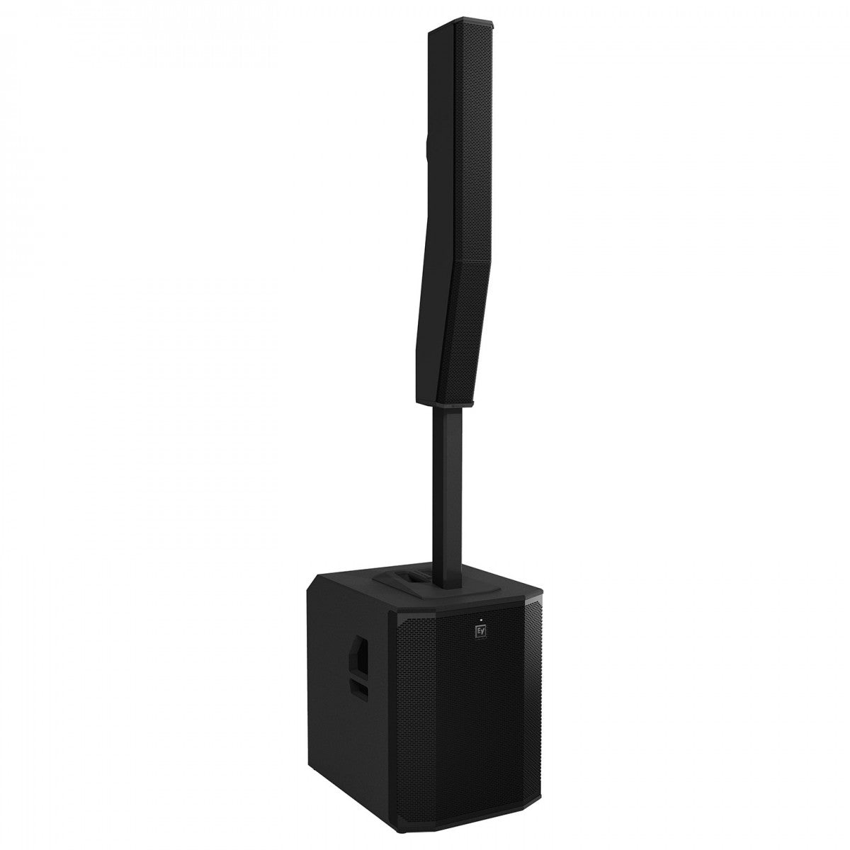 Back view of Electro-Voice Evolve 90 column PA system with input/output connections and controls
