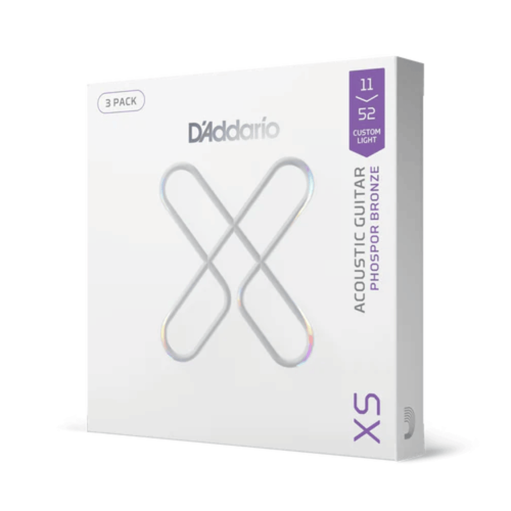 D'Addario XS Phosphor Bronze Acoustic Strings 11-52 3-Pack